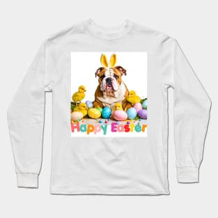 Happy Easter English Bulldog Bunny Long Sleeve T-Shirt